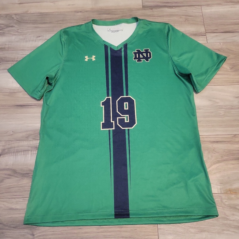 Under Armour Notre Dame Fighting Irish Jersey Women's Small #19 Green Blue
